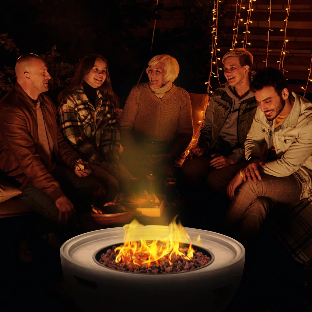 Four Seasons Courtyard Round Outdoor Column Portable Gas Fire Pit