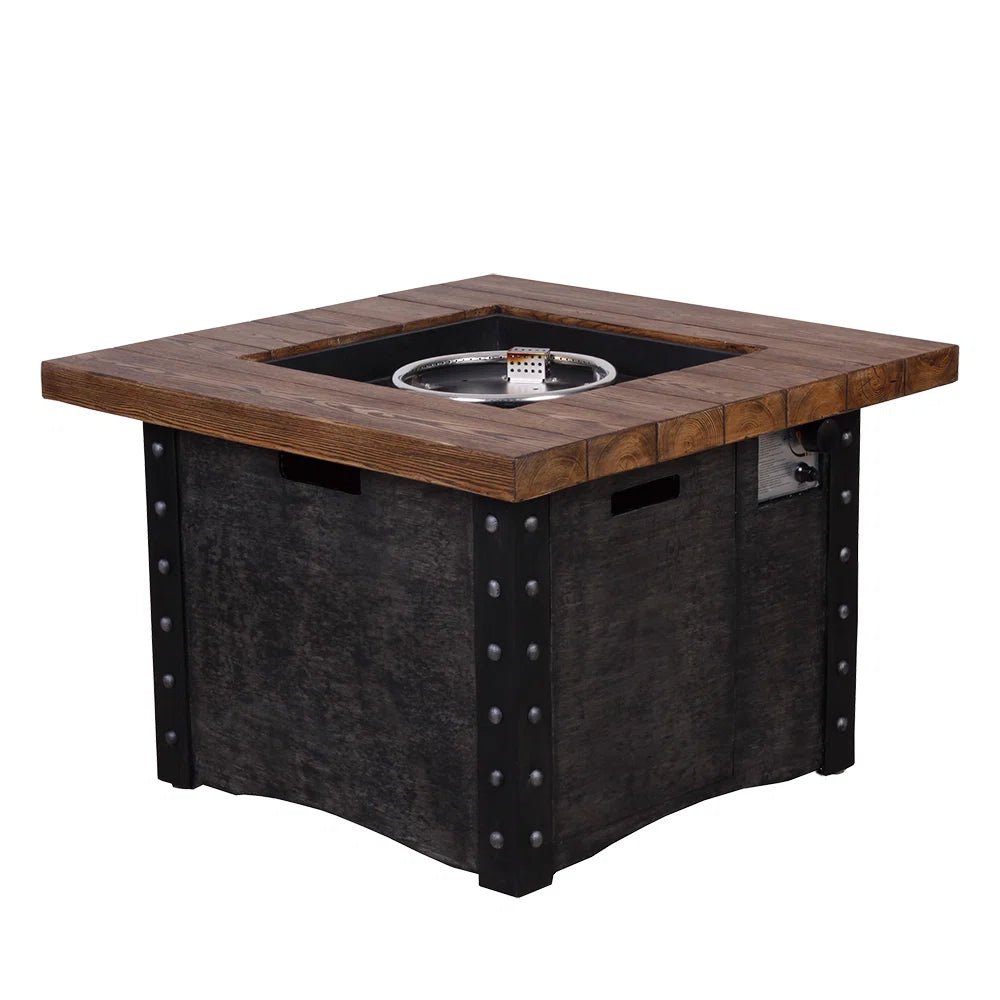 Haluk 23.8" H x 34.5'' W Magnesium Oxide Propane Outdoor Fire Pit Table