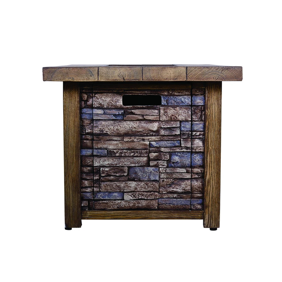 Afterglow Outdoor Retangular Propane Fire Pit Table for Garden