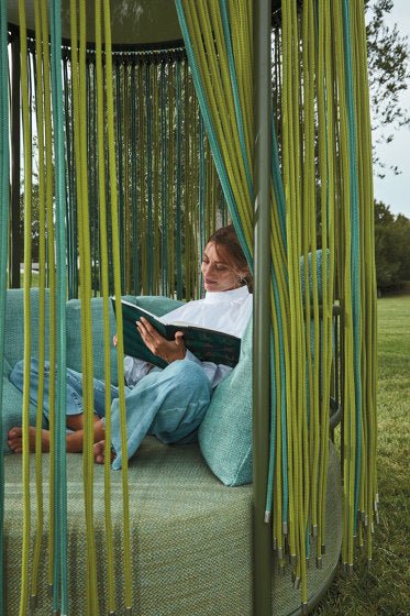 Garden forest green outdoor canopy lounger - North Oasis