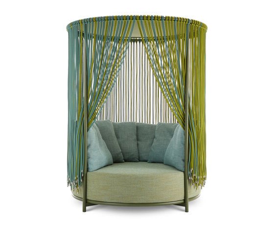 Garden forest green outdoor canopy lounger - North Oasis