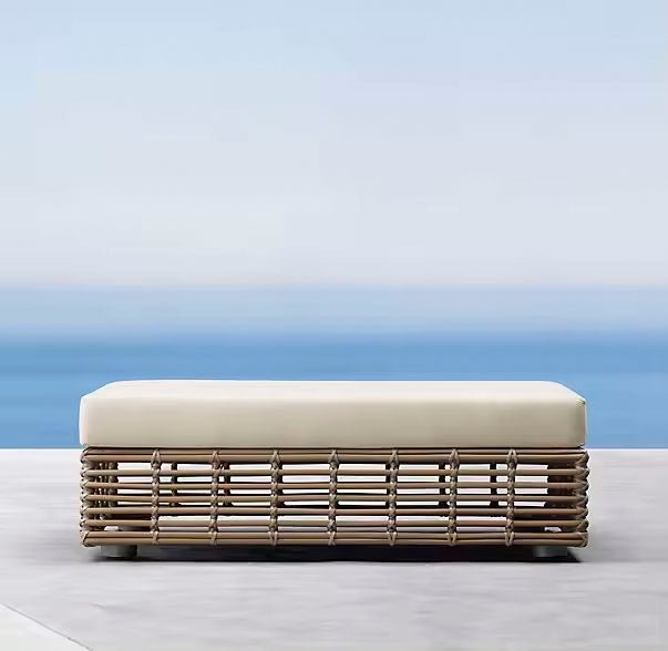 Plush Cushions & Coffee Table Convenience: Modern Outdoor Wicker Daybed Set - North Oasis